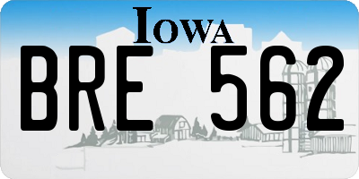IA license plate BRE562