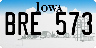 IA license plate BRE573