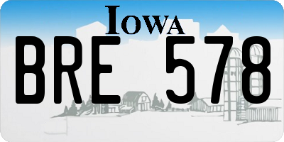 IA license plate BRE578