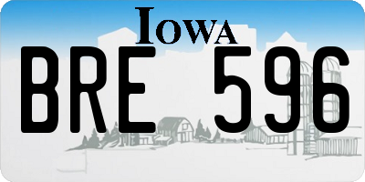 IA license plate BRE596