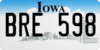 IA license plate BRE598