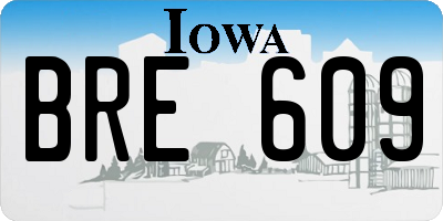 IA license plate BRE609