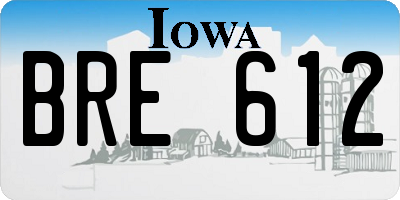 IA license plate BRE612