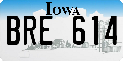IA license plate BRE614