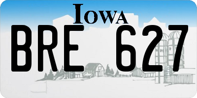 IA license plate BRE627
