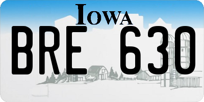 IA license plate BRE630