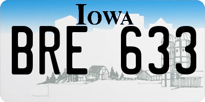 IA license plate BRE633