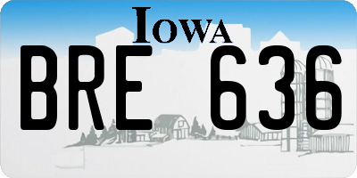 IA license plate BRE636