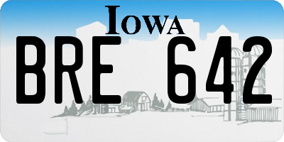 IA license plate BRE642