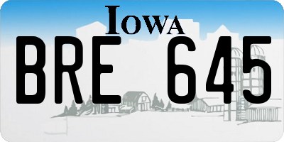 IA license plate BRE645