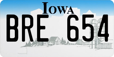 IA license plate BRE654
