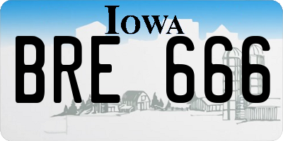 IA license plate BRE666