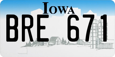 IA license plate BRE671