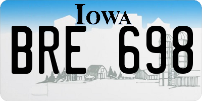 IA license plate BRE698