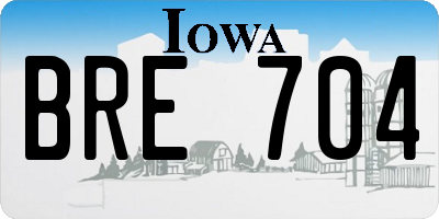 IA license plate BRE704