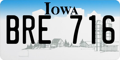 IA license plate BRE716