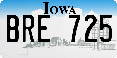 IA license plate BRE725
