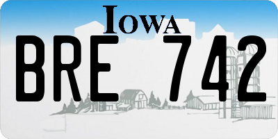 IA license plate BRE742