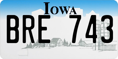 IA license plate BRE743
