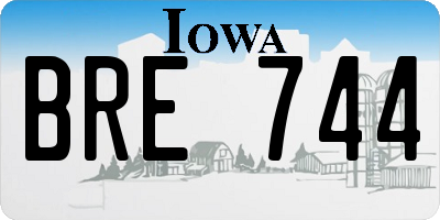IA license plate BRE744