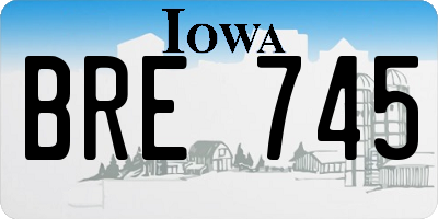 IA license plate BRE745