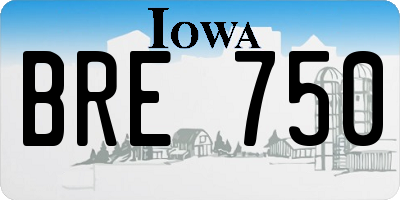 IA license plate BRE750