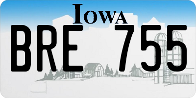 IA license plate BRE755