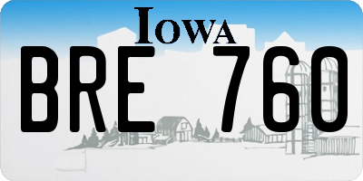 IA license plate BRE760