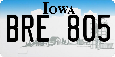 IA license plate BRE805