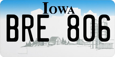 IA license plate BRE806