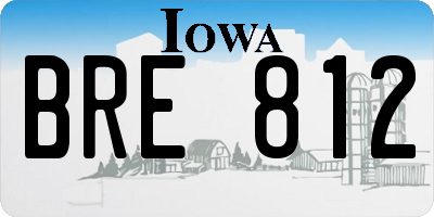 IA license plate BRE812