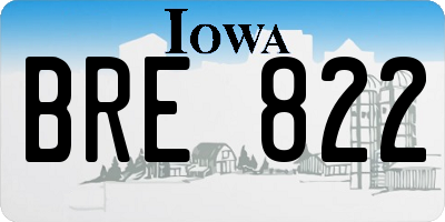 IA license plate BRE822