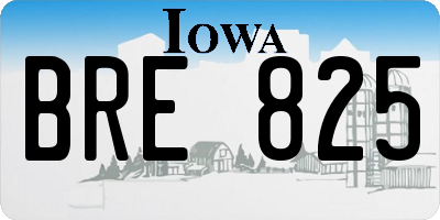 IA license plate BRE825