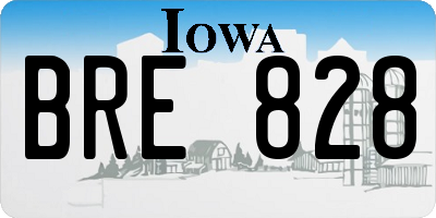 IA license plate BRE828