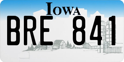 IA license plate BRE841