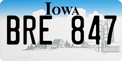 IA license plate BRE847