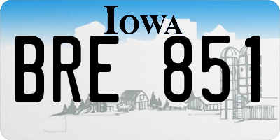 IA license plate BRE851