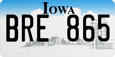 IA license plate BRE865