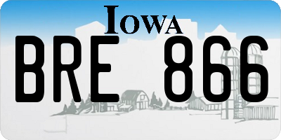 IA license plate BRE866