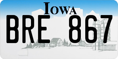 IA license plate BRE867