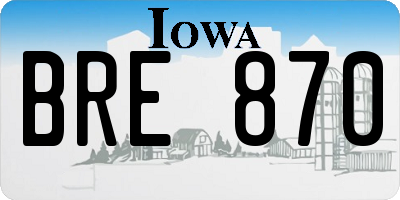 IA license plate BRE870