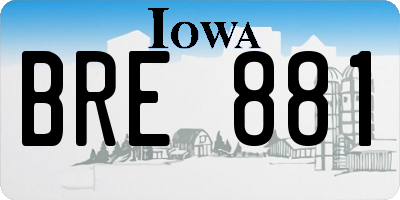 IA license plate BRE881