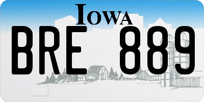IA license plate BRE889