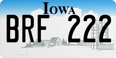 IA license plate BRF222