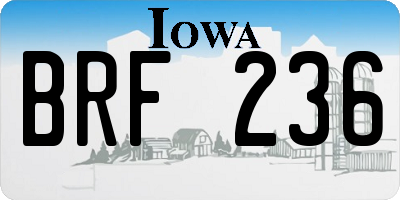 IA license plate BRF236