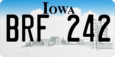 IA license plate BRF242