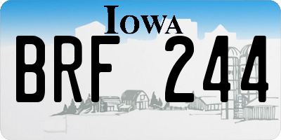 IA license plate BRF244