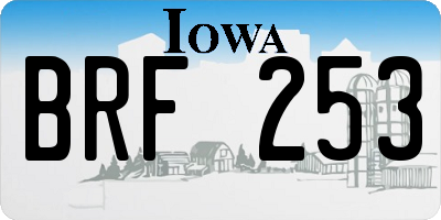 IA license plate BRF253