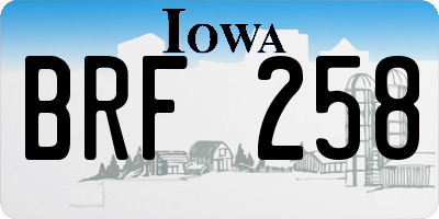 IA license plate BRF258