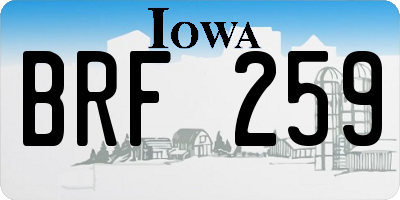 IA license plate BRF259